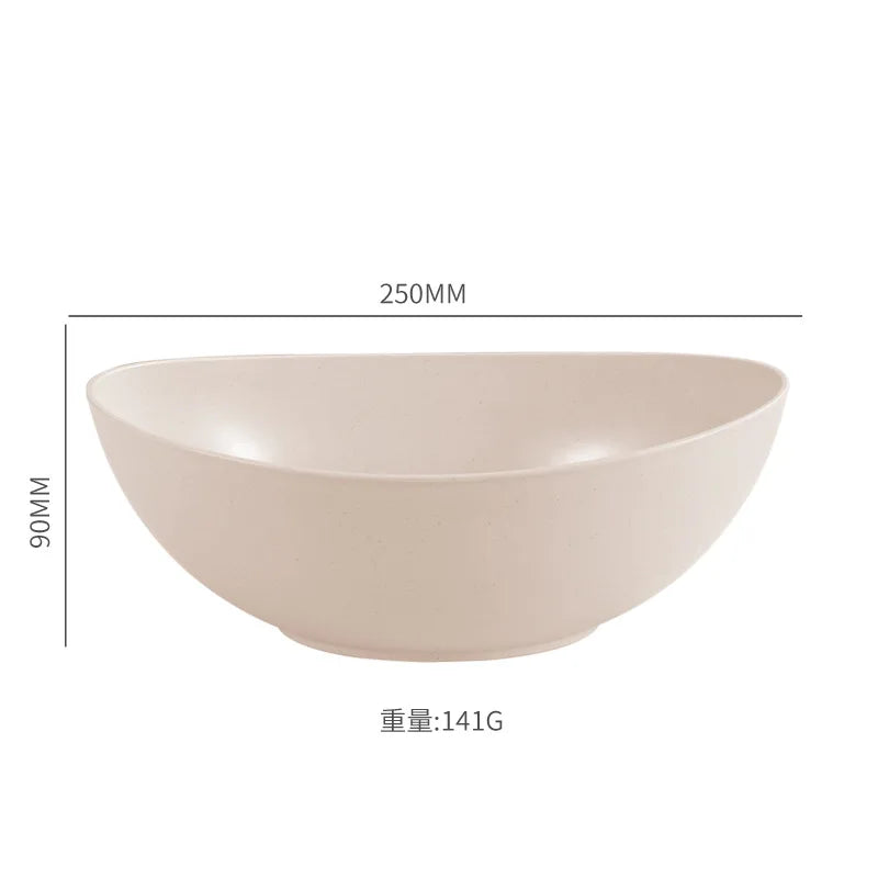 Hot Sale Eco-Friendly Wheat straw Household vegetable bowl kitchen Creative Solid color fruit salad bowl Microwavable Food Bowl Peaceful Pleasures Health and Wellness