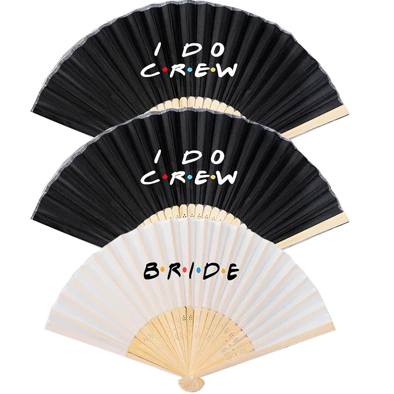 Bride & I Do Crew Bamboo Hand Fans | Bachelorette Party Gift Bachelorette Party Fan Peaceful Pleasures Health and Wellness set A