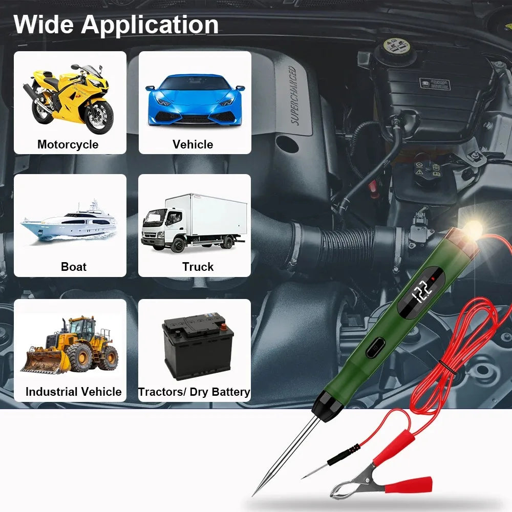 P50 Digital Car Circuit Tester Probe 5V-30V Voltage Test Pen Auto Electrical Diagnostic Tool for Garage Mechanic Repair Peaceful Pleasures Health and Wellness