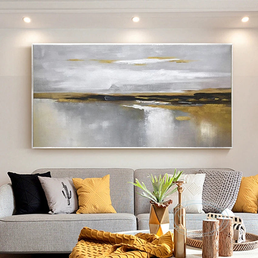 Custom Living Room Decorative Mural Handmade Oil Painting Wall Art Decor Canvas Modern Abstract Acrylic Frameless Hanging Poster Peaceful Pleasures Health and Wellness