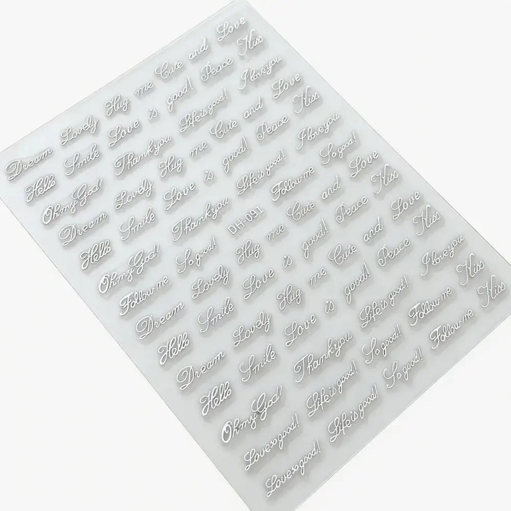 3D English Words Nail Art Stickers – DIY Nail Decals Peaceful Pleasures Health and Wellness D