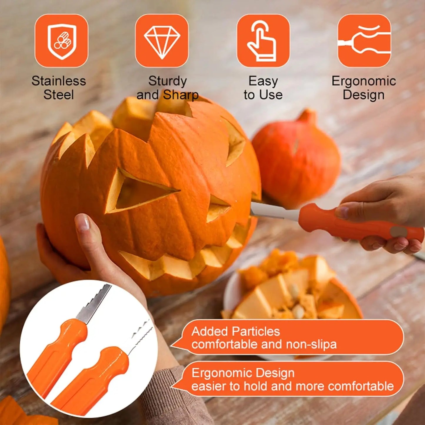 7-Piece Halloween Pumpkin Carving Kit | Stainless Steel Tools
