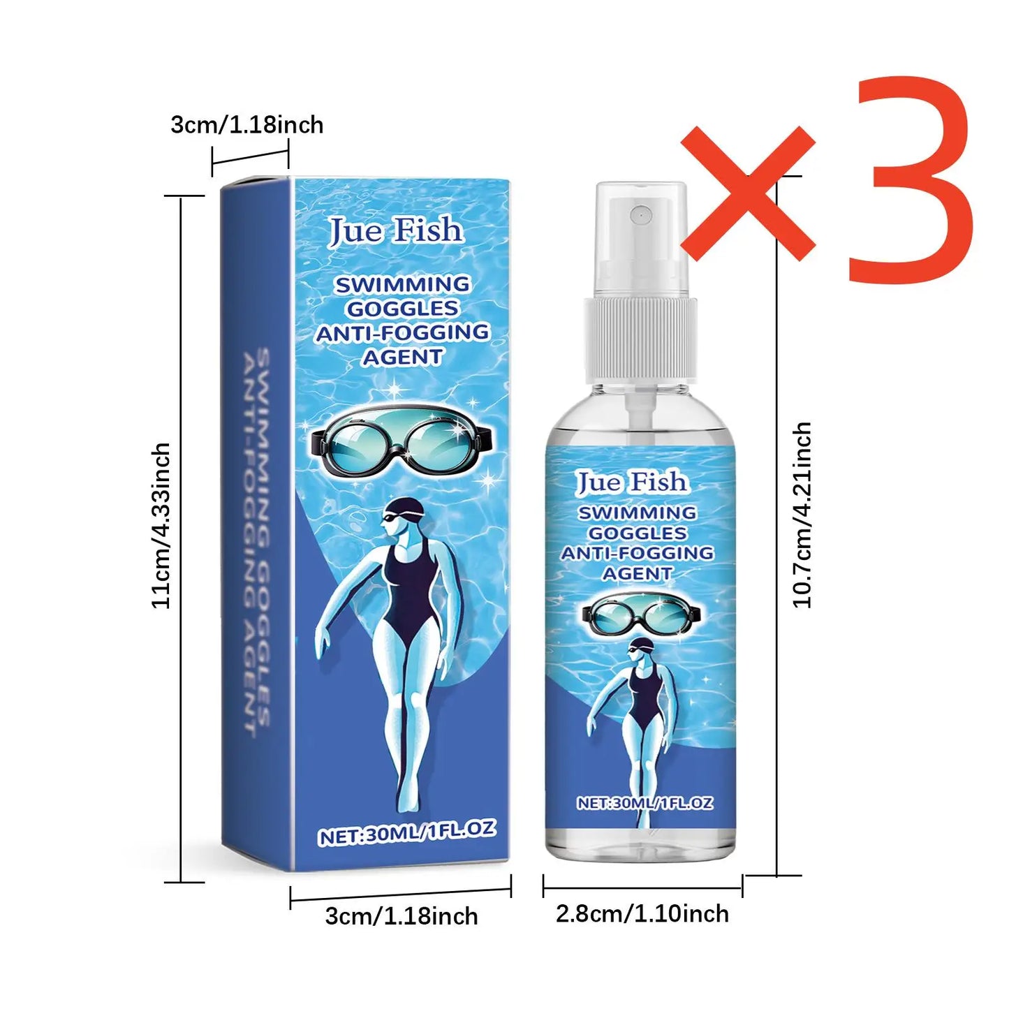 Anti-Fog Eyeglass & Goggle Cleaning Spray | 30ml Lens Defogger