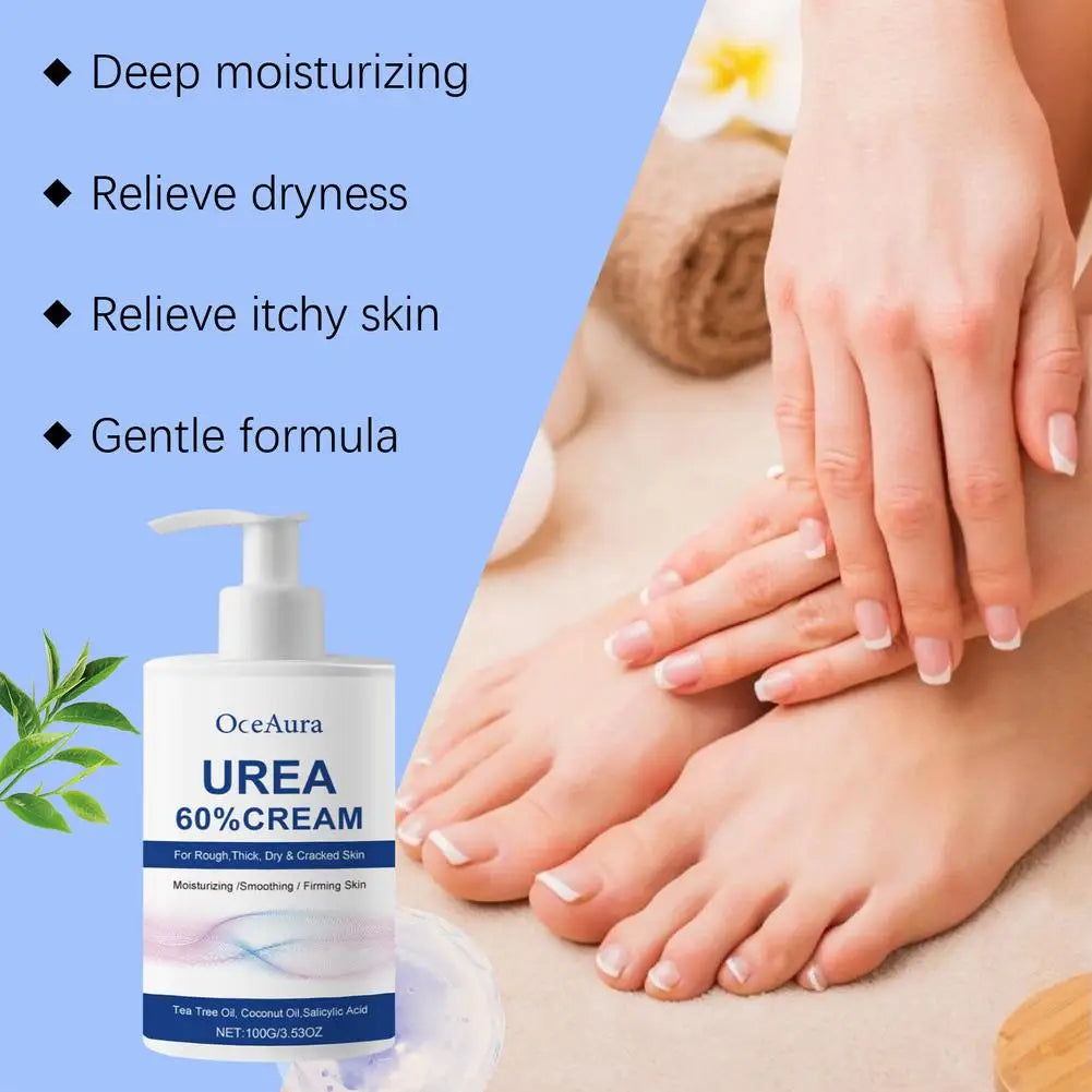 1/2pcs Urea 60% Cream Uric Acid Foot Cream for Heel Repair, Dry and Cracked Heel Treatment, Removes Dead Skin Peaceful Pleasures Health and Wellness