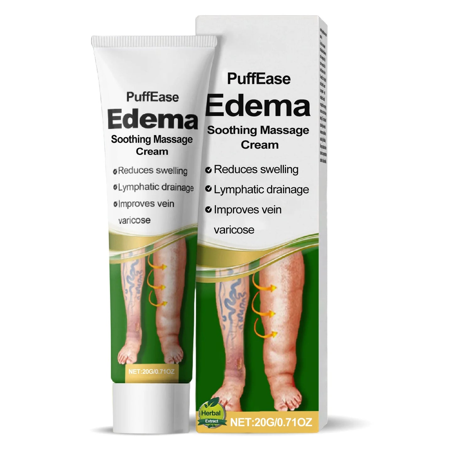 Varicose Vein & Leg Edema Relief Cream | Swelling & Circulation Leg Relief Cream Peaceful Pleasures Health and Wellness 20g boxed