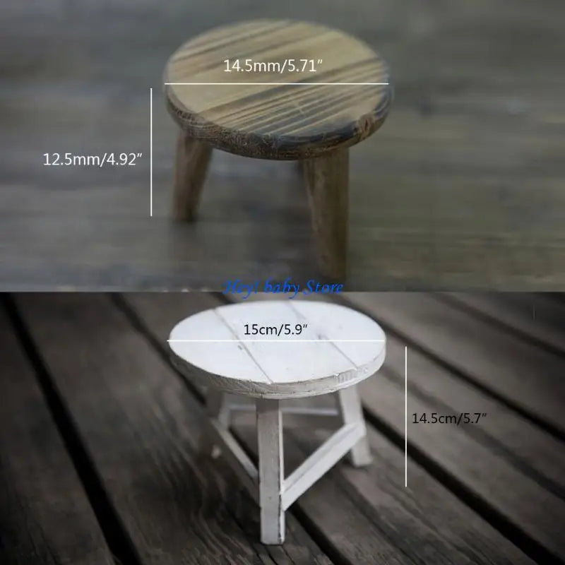 Newborn Baby Photography Mini Wooden Stool Prop | Photo Decor