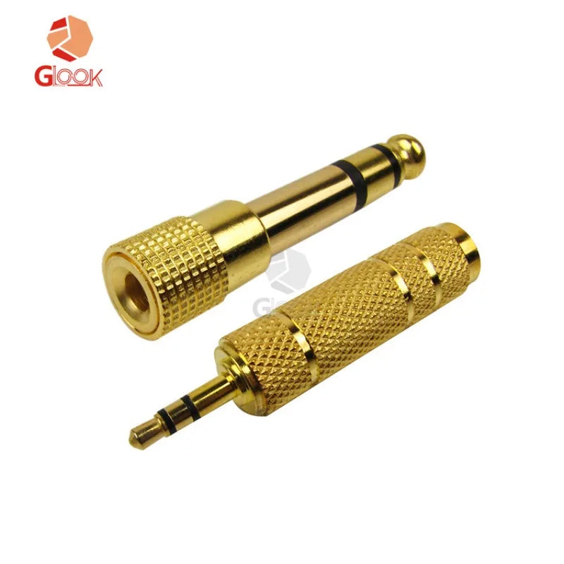 Electric Guitar Adapter Plug 3 5 Female 6 Male Gold-plated