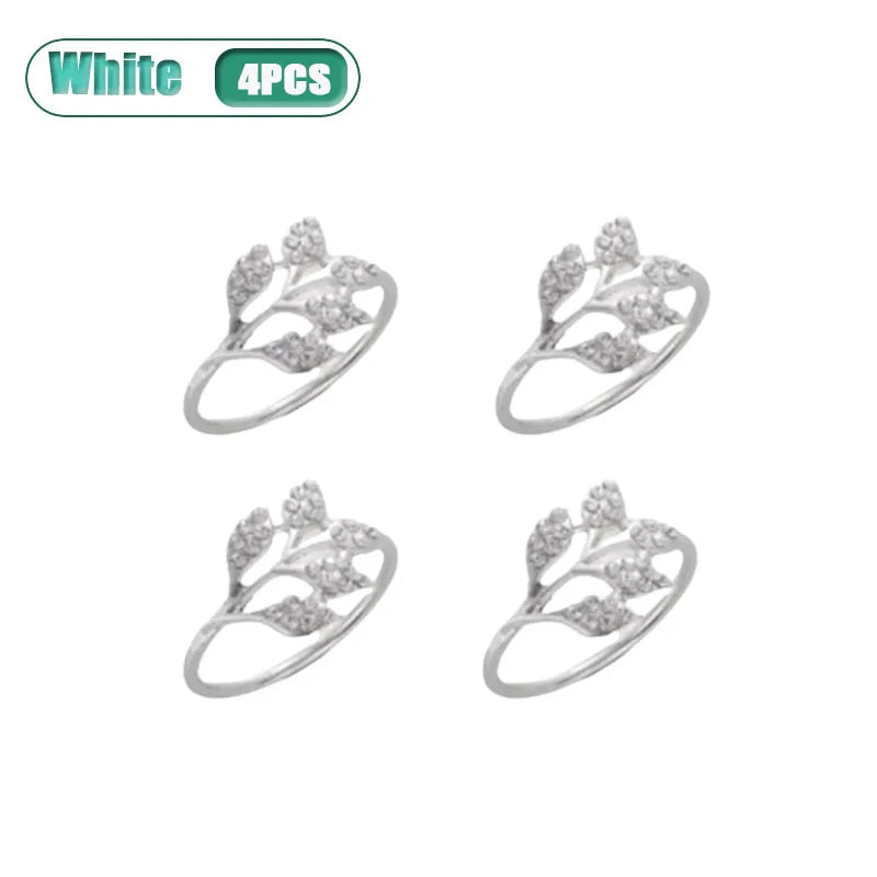 Metal Napkin Rings Green Leaf | Wedding & Party Table Decor