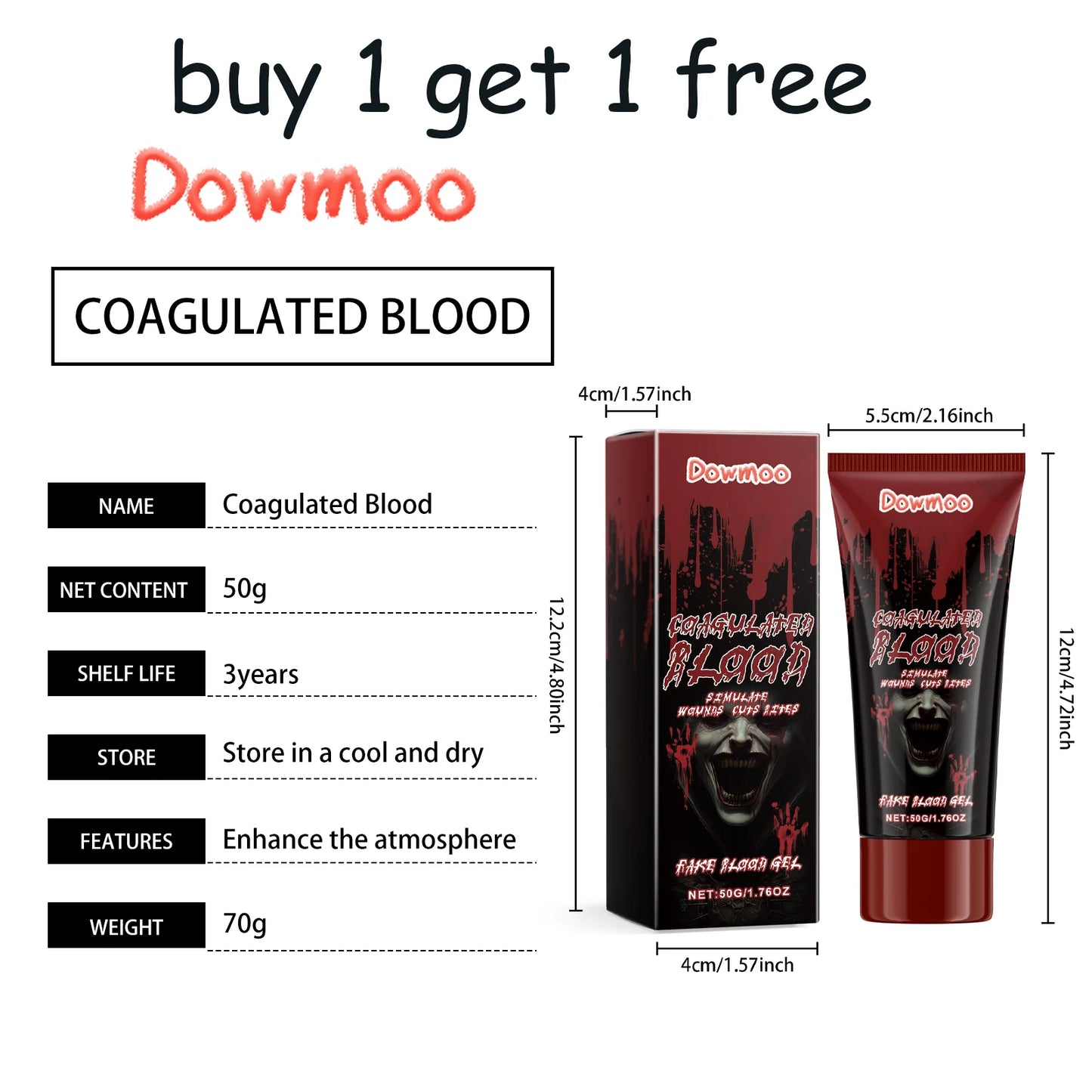 Dowmoo Halloween Makeup Gel | Horror SFX Face & Body Paint