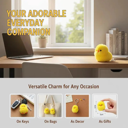Cute Chicken Plush Keychain Pendant – Gift for Her Plush Keychain Pendant Peaceful Pleasures Health and Wellness