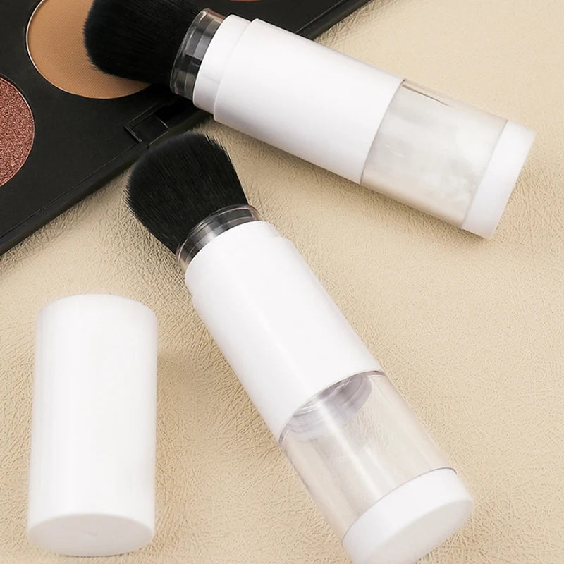 Multi-functional 2 in 1 Foundation Brush Makeup Brush Empty Travel Blush with Refillable Loose Powder Bottle Makeup Beauty Tools Peaceful Pleasures Health and Wellness