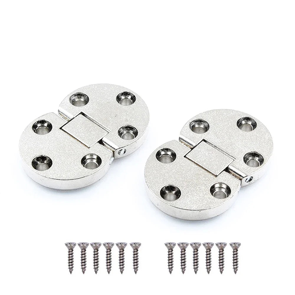Zinc Alloy 180° Concealed Folding Table Hinge Set of 2 + Screws