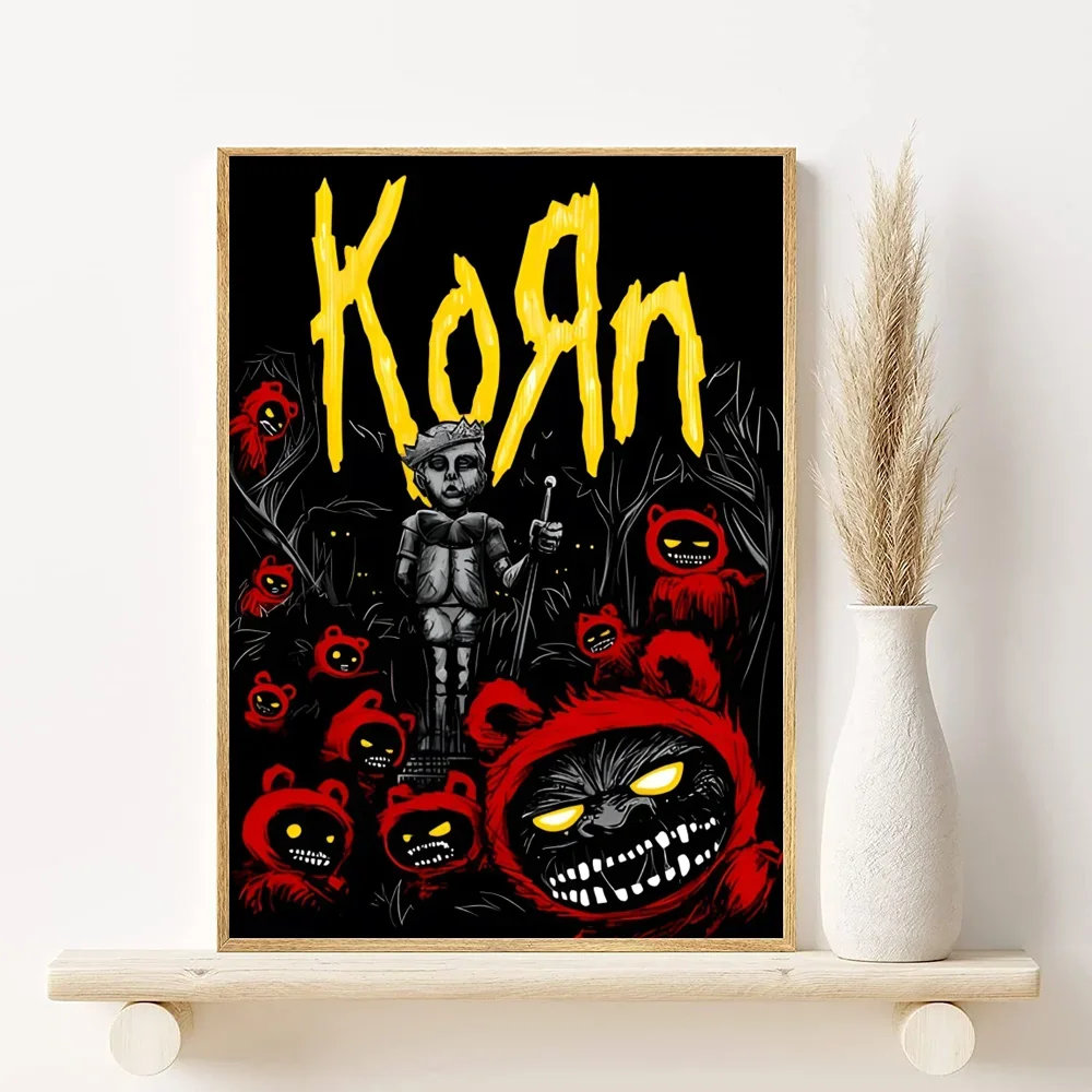 1pc Korn Rock Band Music Poster, Minimalist Aesthetics Canvas Painting Print for Living Room Modern Home Decor Peaceful Pleasures Health and Wellness