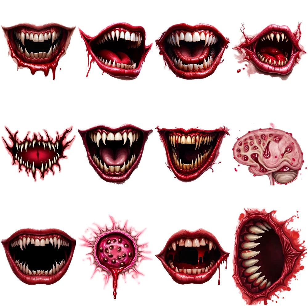 12-Pack Halloween Temporary Tattoos – 3D Waterproof Body Stickers