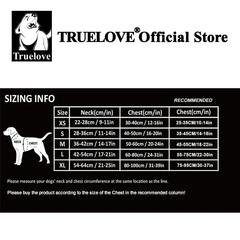 Truelove Double H Harness Neoprene Padding Durable Strong Reflective Gow in the Dark Aluminum Alloy Fitting Light Weight TLH6571 Peaceful Pleasures Health and Wellness