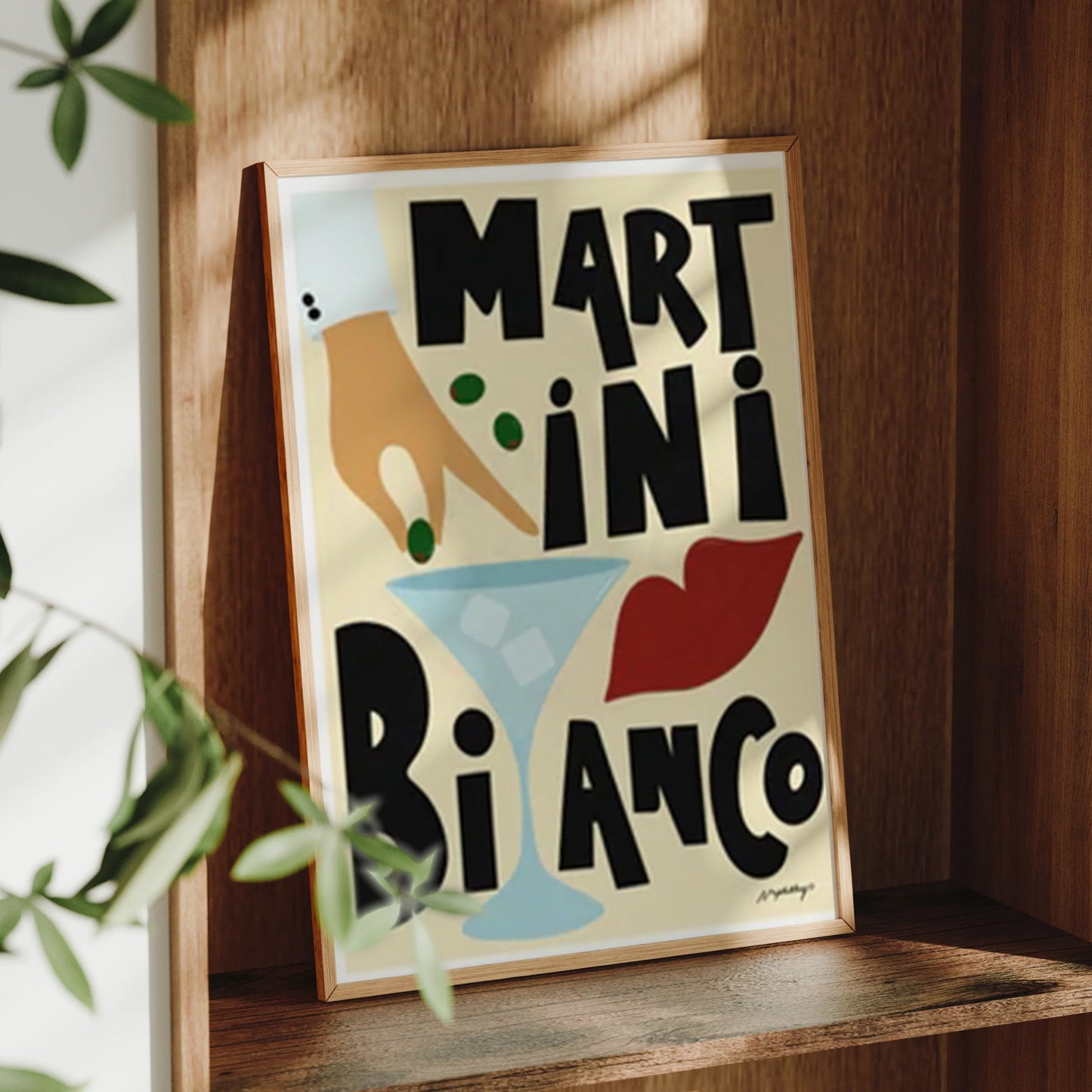 Modern Abstract Martini Bianco Canvas Wall Art Print | Home Decor