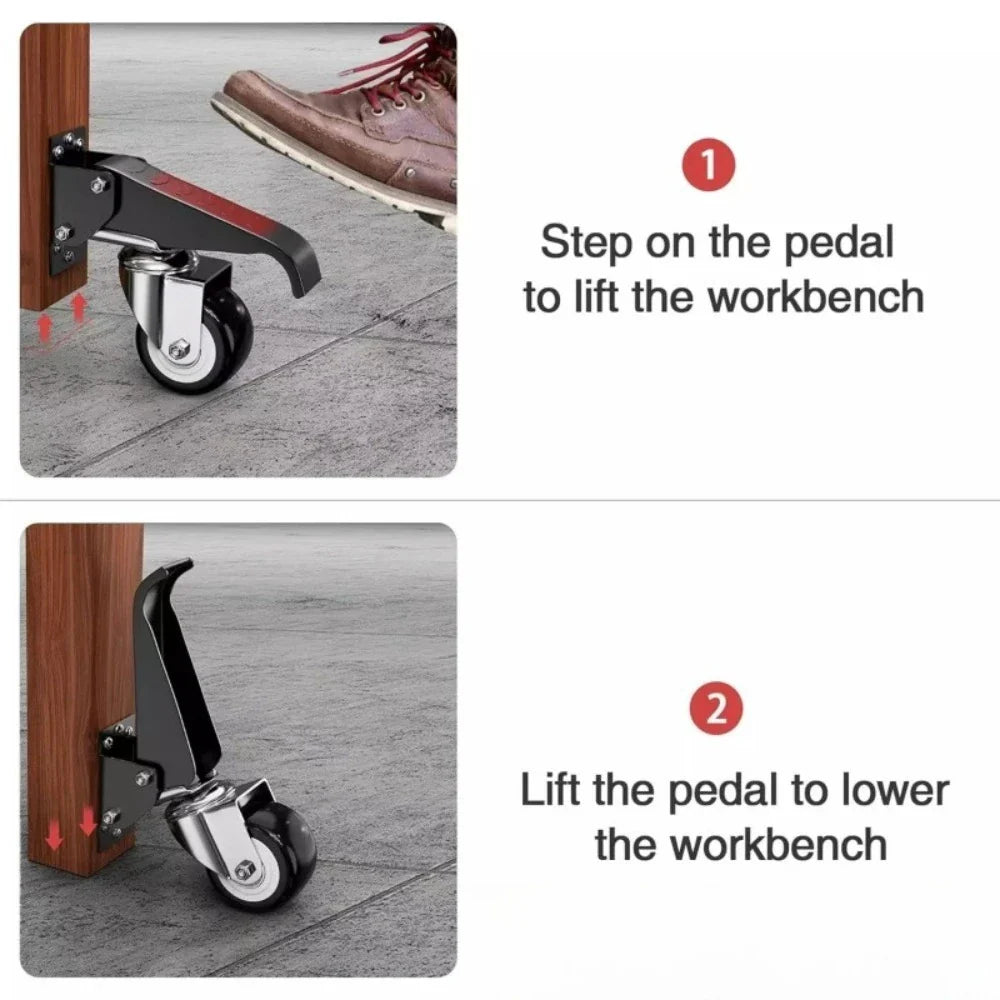 165 lbs Retractable Workbench Caster Wheel | 2.5" 360° Swivel