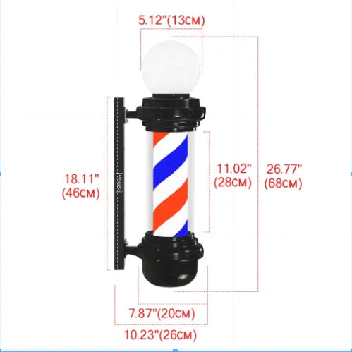 Barber Shop Outdoor Rotating LED Light Waterproof Energy-Saving Wall Mounted Night Light Salon 27 Inch Wall Light Open Sign Peaceful Pleasures Health and Wellness HS69