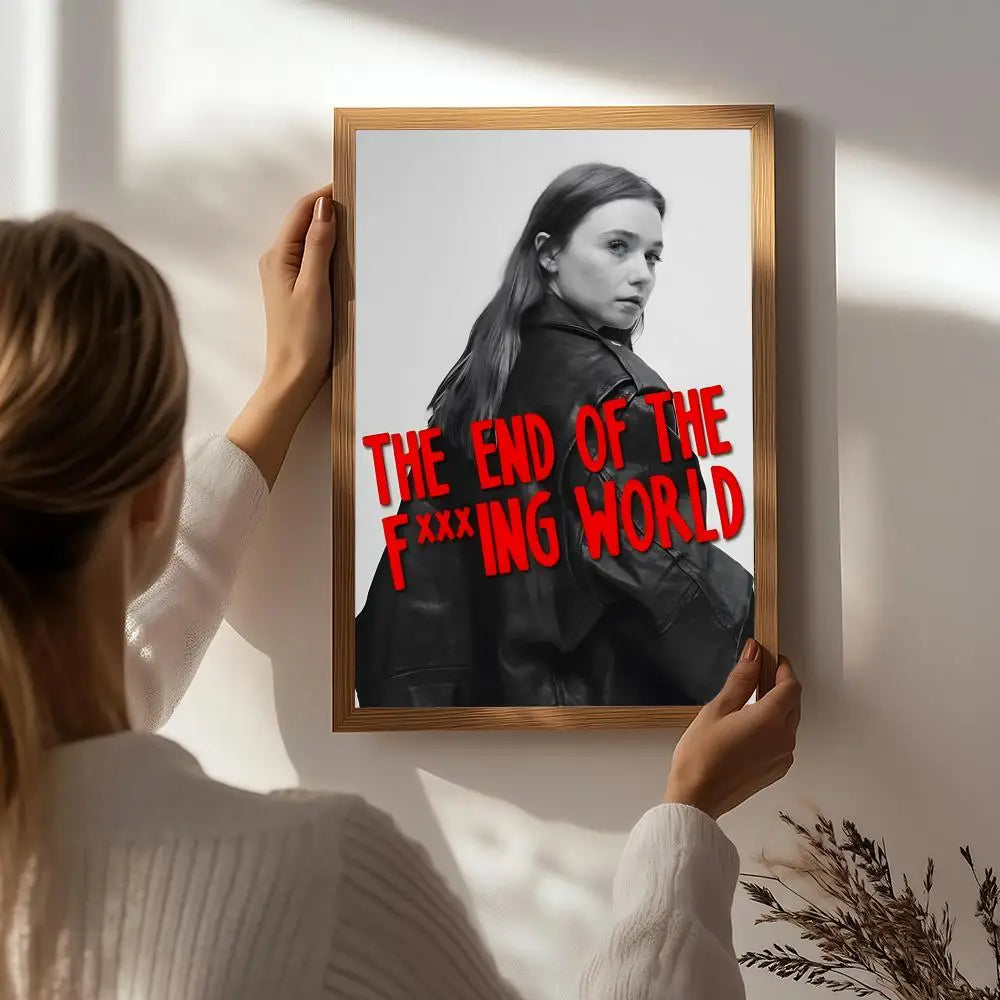 End of the F***ing World Poster | HD Self-Adhesive Wall Art TV Show Wall Poster Peaceful Pleasures Health and Wellness White8 40X50cmNoframe
