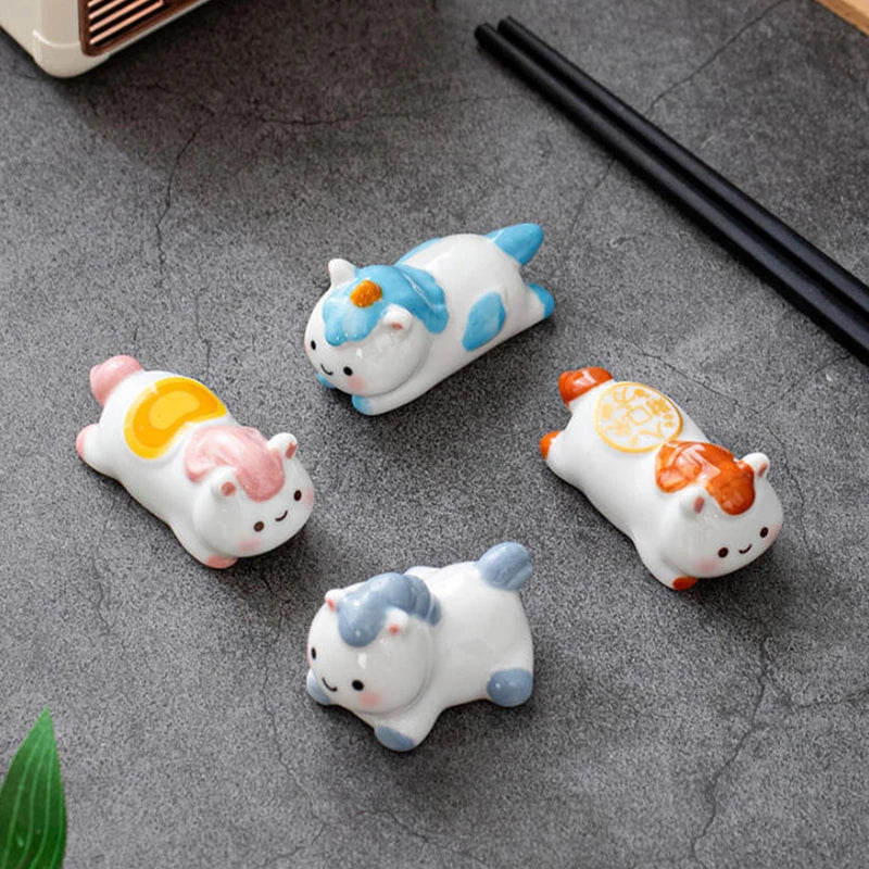 Ceramic Horse Chopstick Rest & Flatware Organizer | Table Decor Chopstick Rest Peaceful Pleasures Health and Wellness