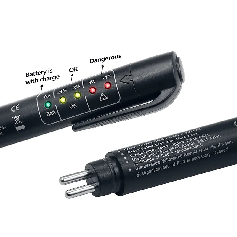 Brake Fluid Tester Pen – DOT 3/4/5 LED Moisture Checker