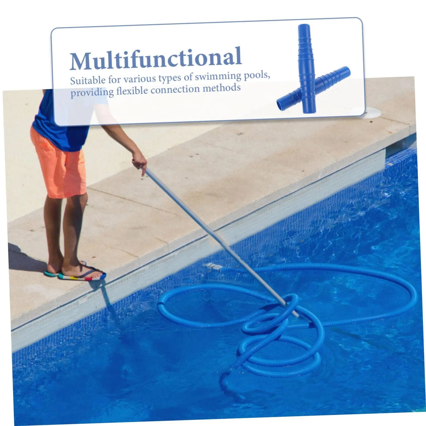 2Pcs Swimming Pool Vacuums Cleaning Accessories PVC Pool Hose Coupling For 1-1/4" And 1-1/2" Filter Connection Hoses Peaceful Pleasures Health and Wellness