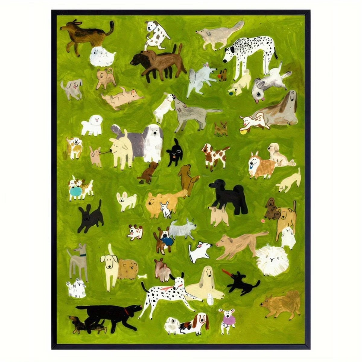 Whimsical Dog Party Canvas Wall Art Print | Home Decor