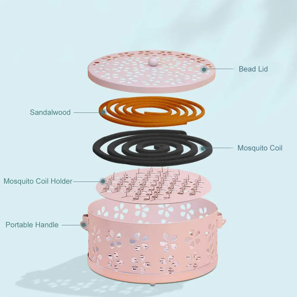 Portable Metal Mosquito Coil Holder with Handle – Outdoor Incense Burner Peaceful Pleasures Health and Wellness
