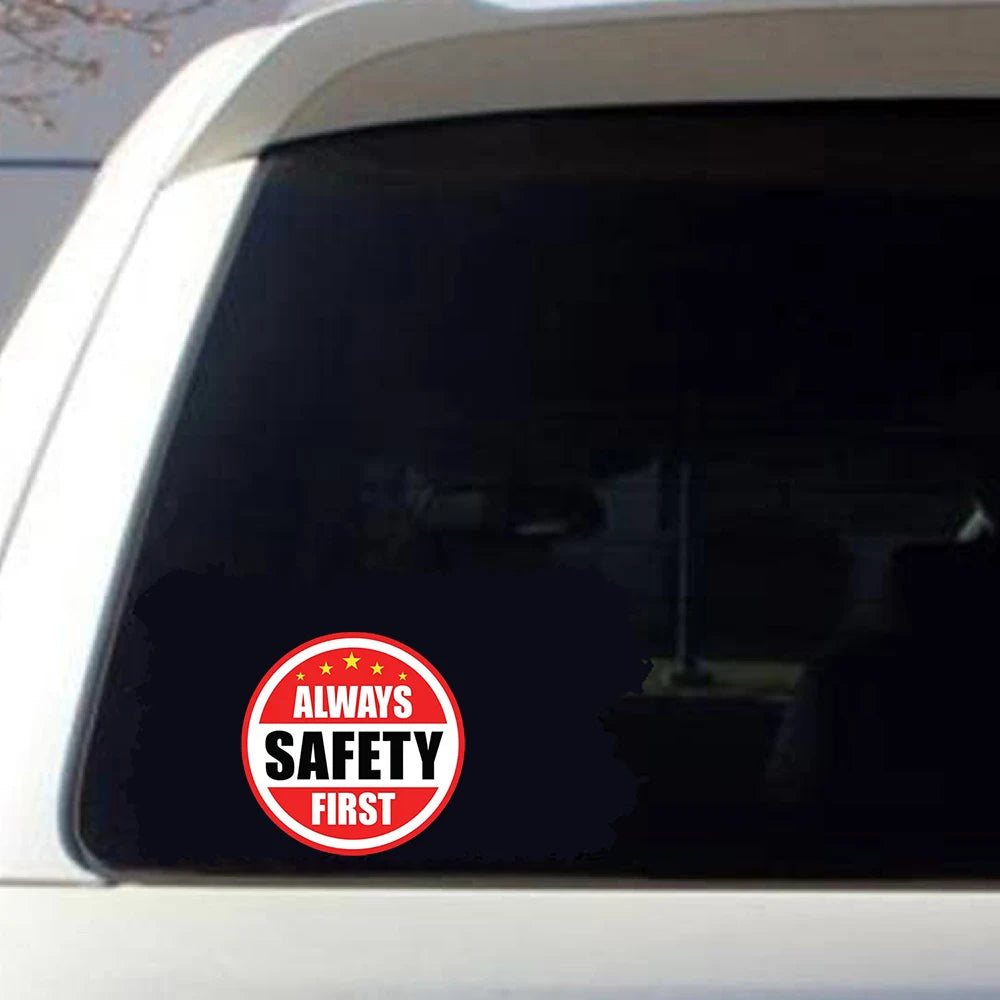 4Pack ALWAYS SAFETY FIRST Hard Hat Sticker Helmet Decal Label Employee Worker Safe 2x2inch Peaceful Pleasures Health and Wellness