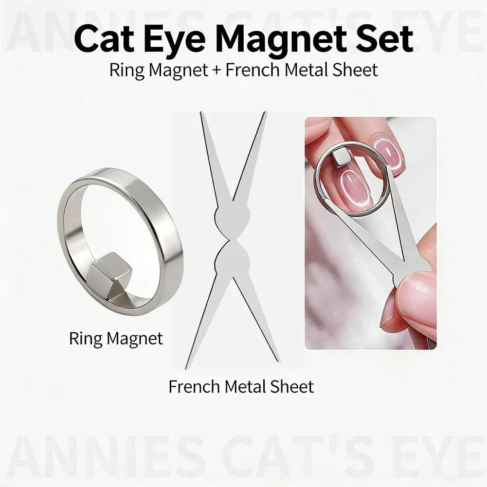 Cat Eye Nail Magnet Tool – Scissor & Ring Shape for Gel Nails