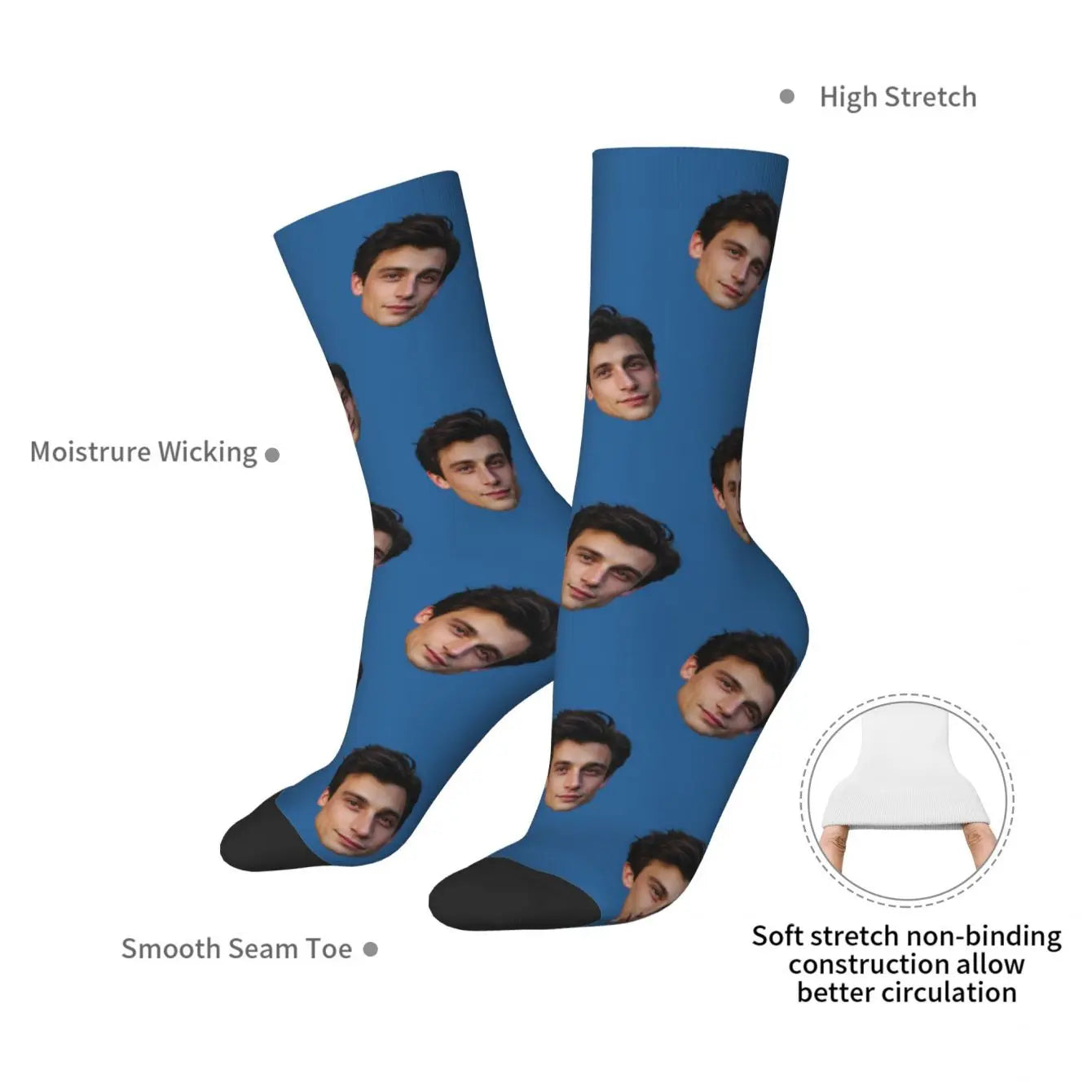Customized face-shaped socks Unisex customized socks Personalized picture socks Photo socks Customized socks as gifts Peaceful Pleasures Health and Wellness