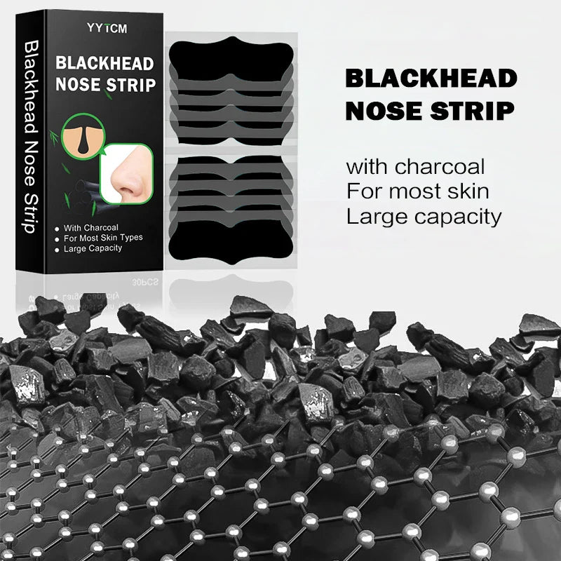Bamboo Charcoal Nose Pore Strips – Deep Cleansing Blackhead Remover