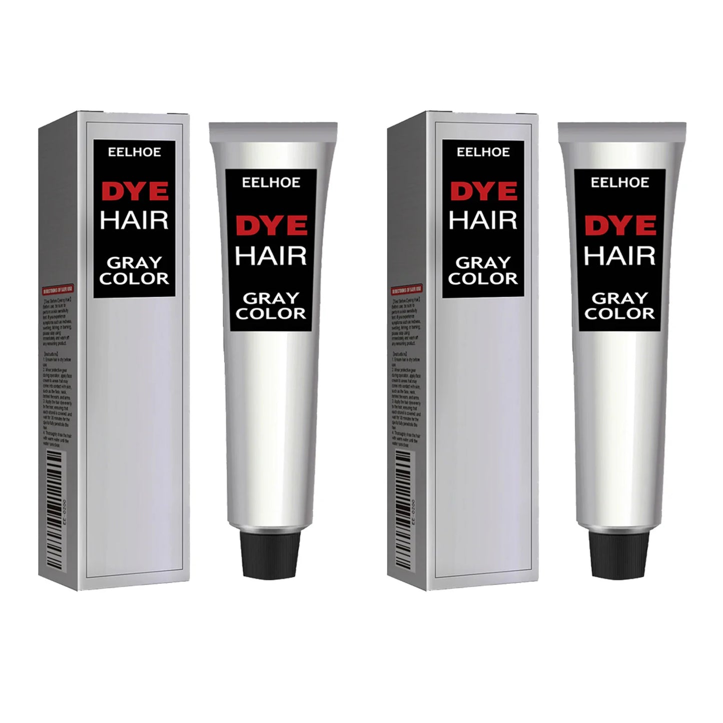 Eelhoe Grandma Grey Hair Dye Cream | Nourishing, Long-Lasting Grey Hair Dye Cream Peaceful Pleasures Health and Wellness 2 X 100ml Boxed
