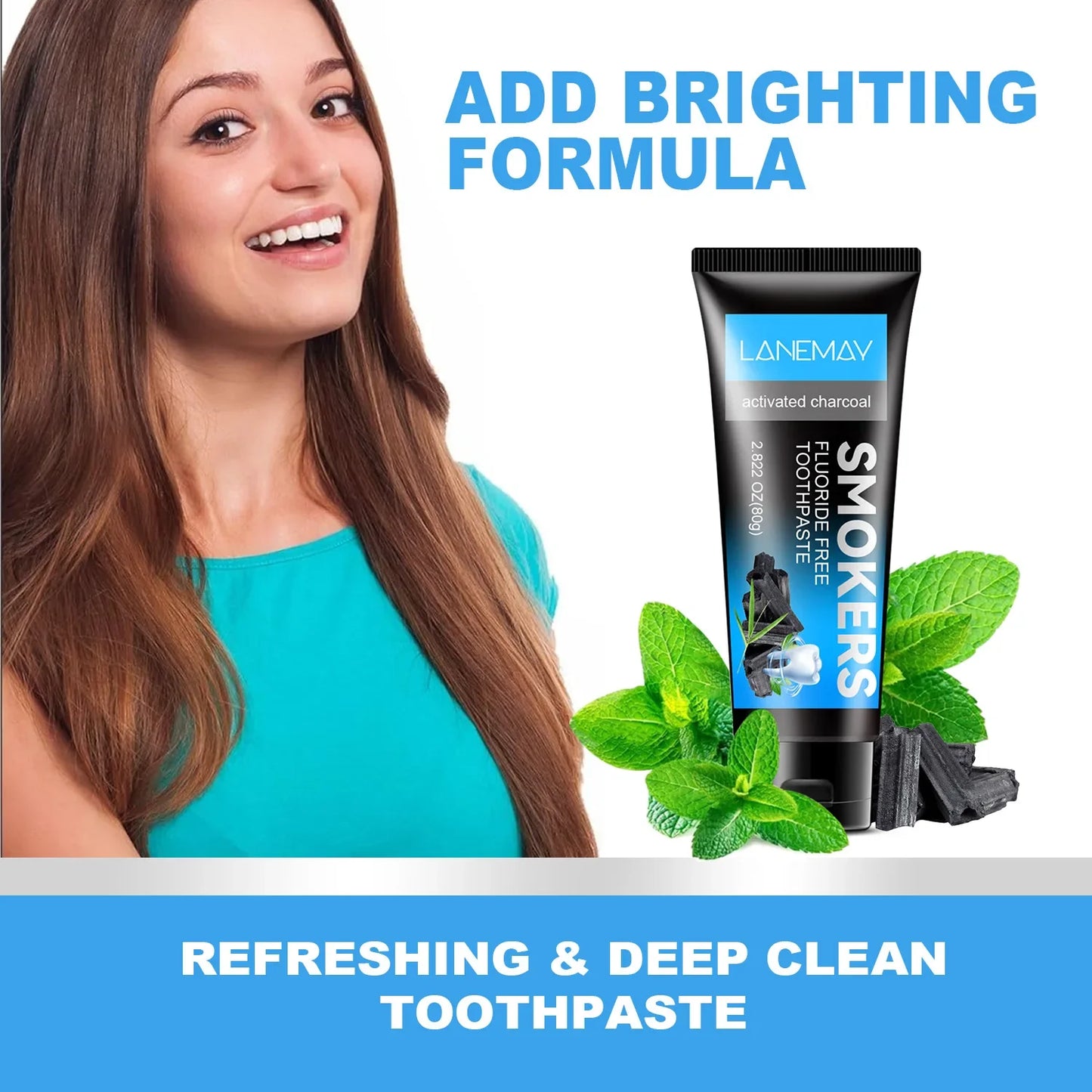 Activated Charcoal Toothpaste – Fresh Mint & Brightening 80g