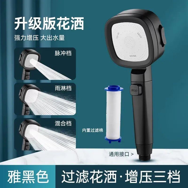 3-Mode High Pressure Water-Saving Handheld Shower Head