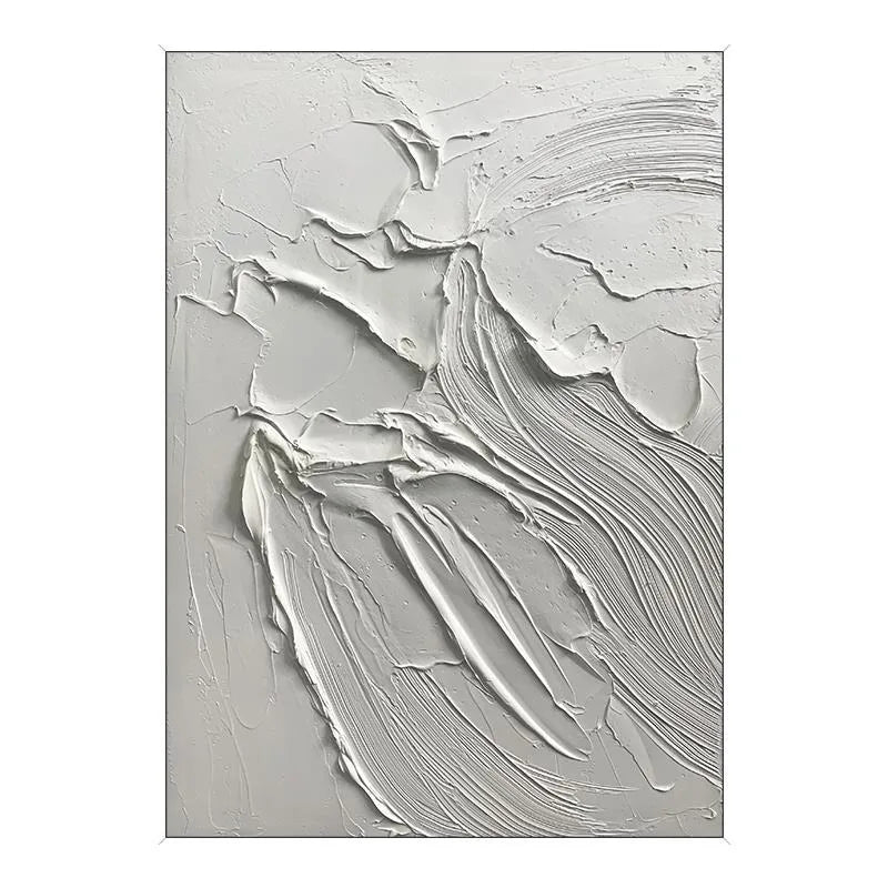 Hand-painted Oil Painting Black and White Modern Minimalist Entrance Three-dimensional Large Floor-to-ceiling Gypsum Painting Peaceful Pleasures Health and Wellness Without frame F Custom