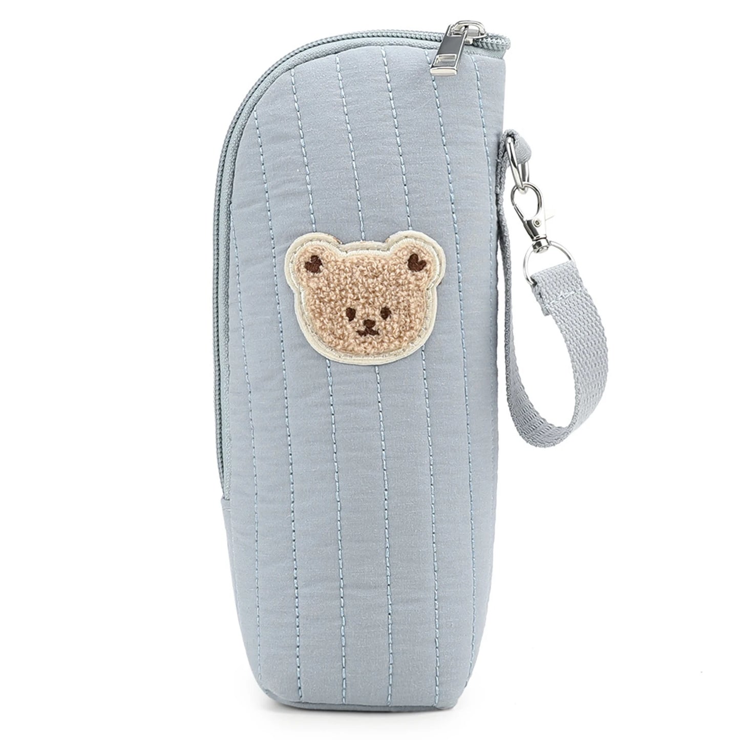Baby Milk Bottle Warmer Bag,Plush Cartoon Bear Insulated Bag For Outdoor Travel Camping,Newborns Essential Travel Geared Peaceful Pleasures Health and Wellness Blue