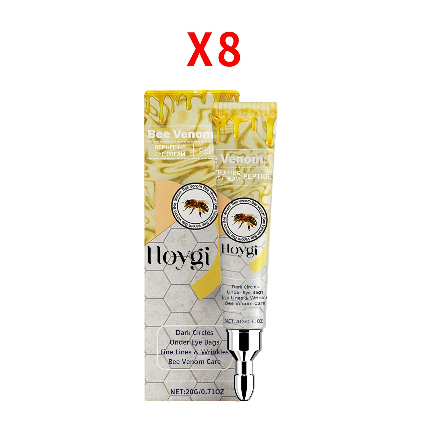 Bee Venom Eye Serum for Eliminate Eye Swelling Remove Eyes Bags Anti Dark Circles Puffiness Brighten Lifting Eye Cream Stick 20g Peaceful Pleasures Health and Wellness 8 X 20g boxed