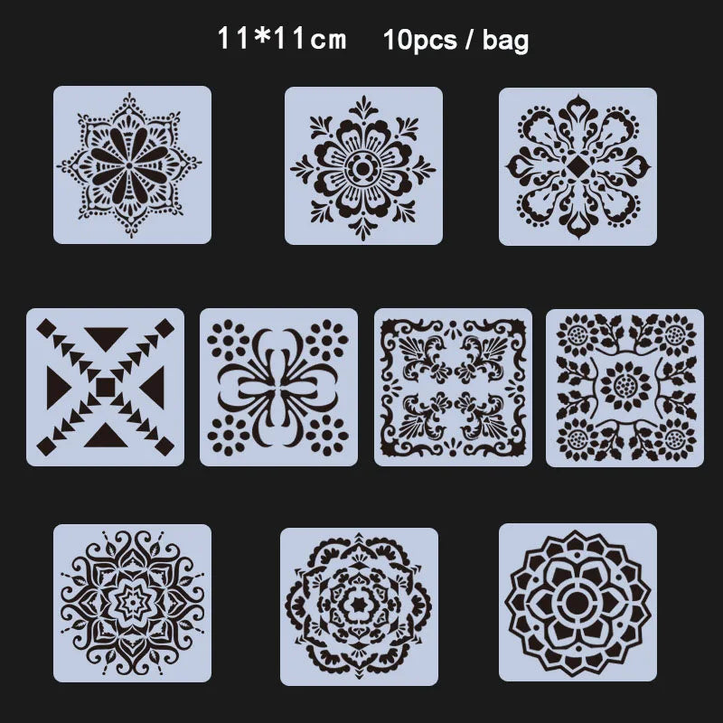 Hollow Mandala Stencils Painting Craft Templates Children Drawing