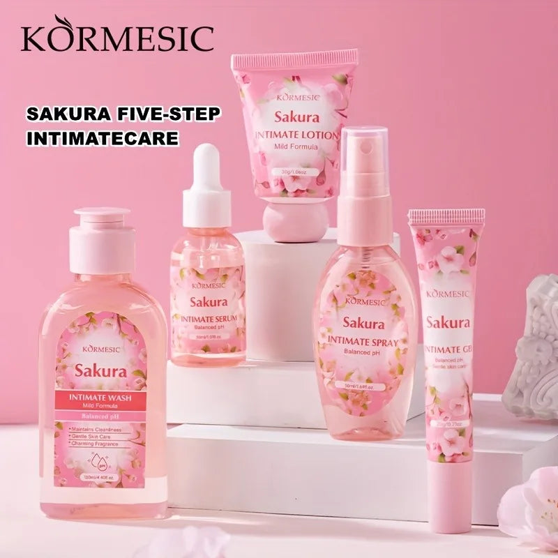 Sakura Women's Intimate Care 5-Piece Set – Cleanse & Refresh