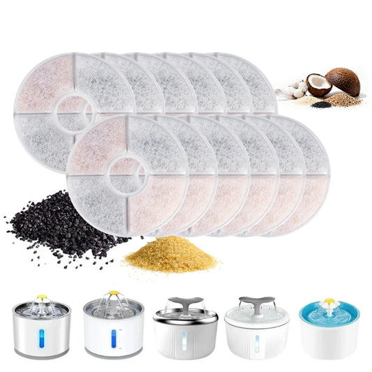 Cat Water Drinking Fountain Replaced Filters Round Dispenser Pet Peaceful Pleasures Health and Wellness