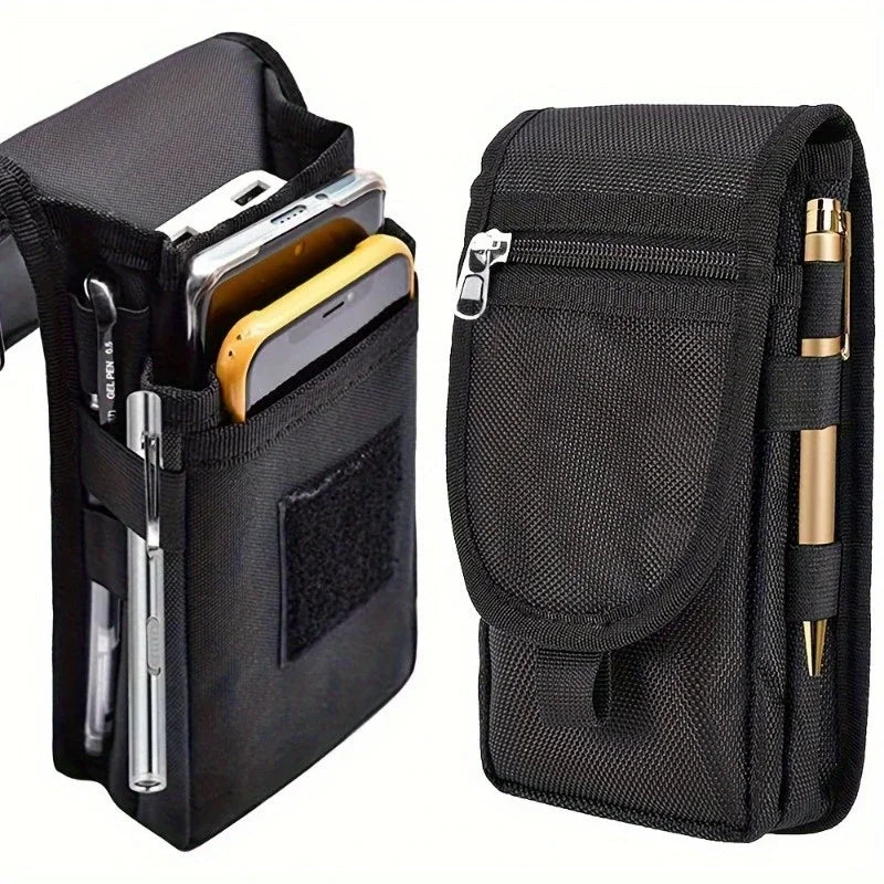 Men's Oxford Fabric Belt Phone Pouch | Fits Up to 6.3" Phones