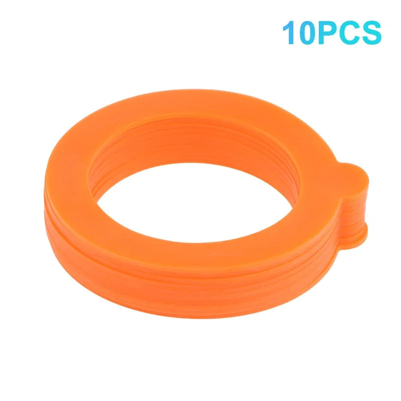 10-Pack Silicone Gaskets for Clip Top Glass Canning Jars Jar Sealing Gasket Peaceful Pleasures Health and Wellness 10pcs Orange