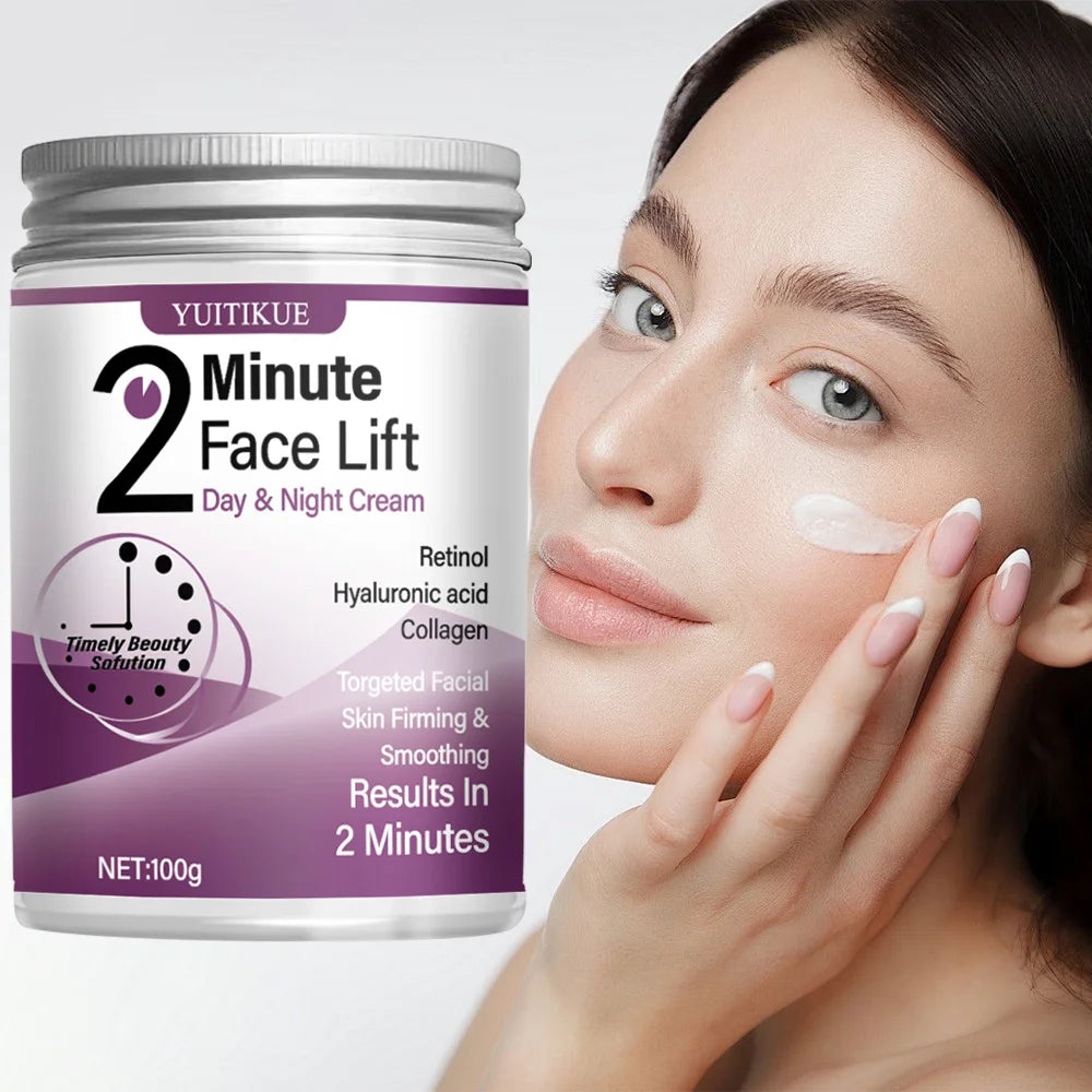 YUITIKUE 2 Minute Face Lift Cream 100g - Retinol & Collagen, Instant Firming & Smoothing, Day & Night Moisturizer, Fast Results Peaceful Pleasures Health and Wellness