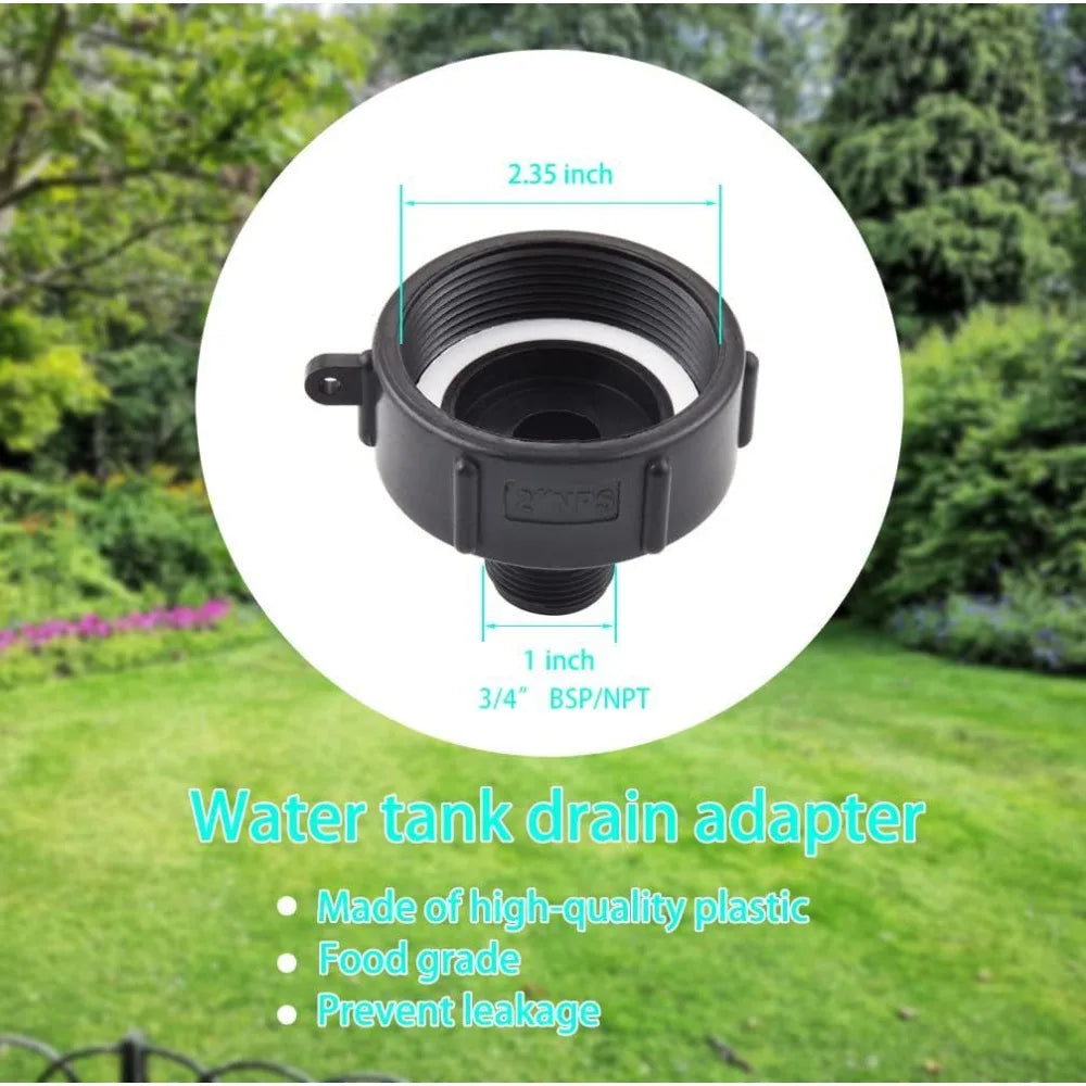 IBC Tank Adapter 2" Fine to 3/4" Garden Hose Thread Fitting