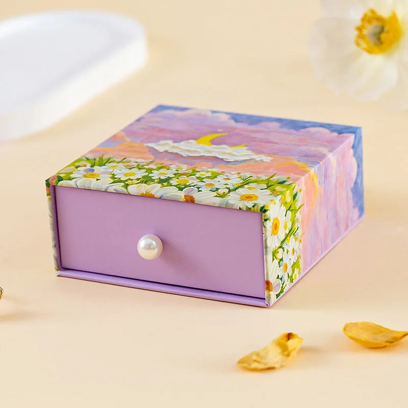 Velvet-Lined Heart Ring Box | Pearl Handle Jewelry Gift Box