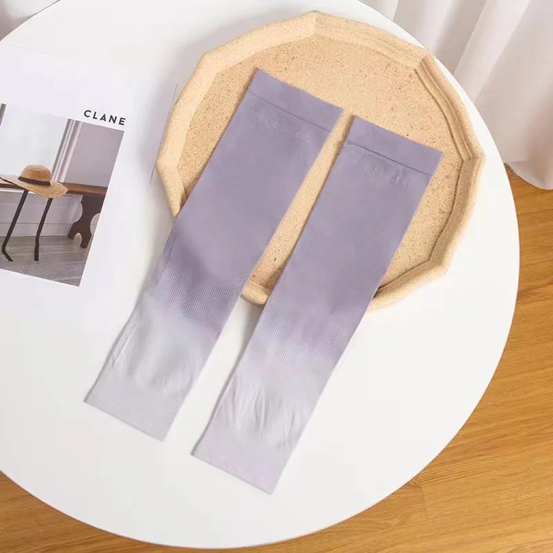 Gradient Sunscreen and Colorful Ice Silk Sleeves Peaceful Pleasures Health and Wellness Gray White