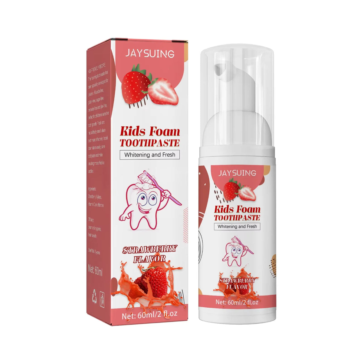 Children Toothpaste Probiotics Stain Removal Tooth Mousse Oral Cleaning Fruit Flavor Fresh Breath Kids Dental Care Toothpaste Peaceful Pleasures Health and Wellness Strawberry Flavor