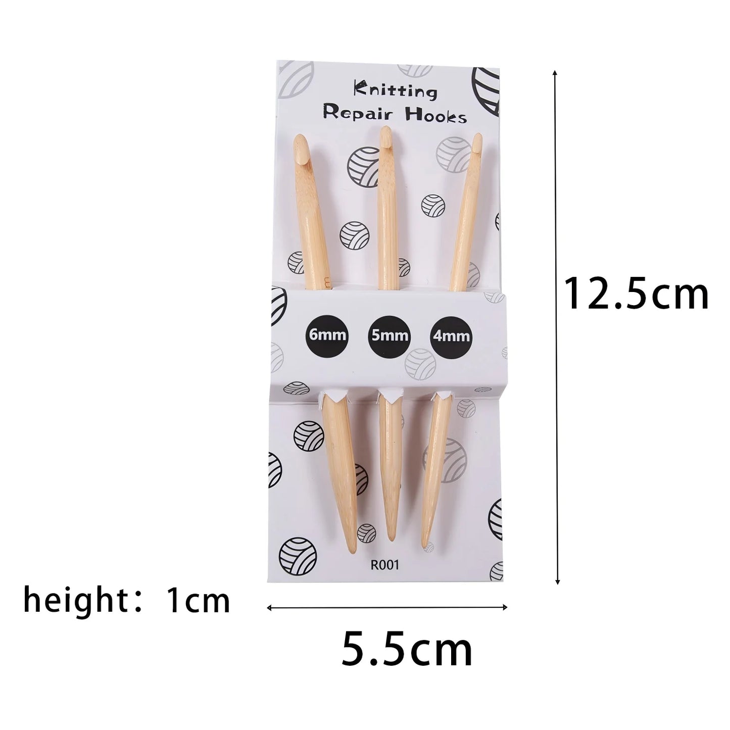 Natural Wooden Eagle Beak Crochet Hooks Set 4mm 5mm 6mm | 3-Piece