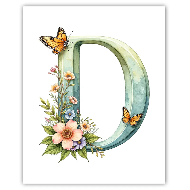 Custom Name Nursery Canvas Wall Art – Animals & Wildflowers Personalized Canvas Print Peaceful Pleasures Health and Wellness D 50x70cm NoFrame China Mainland